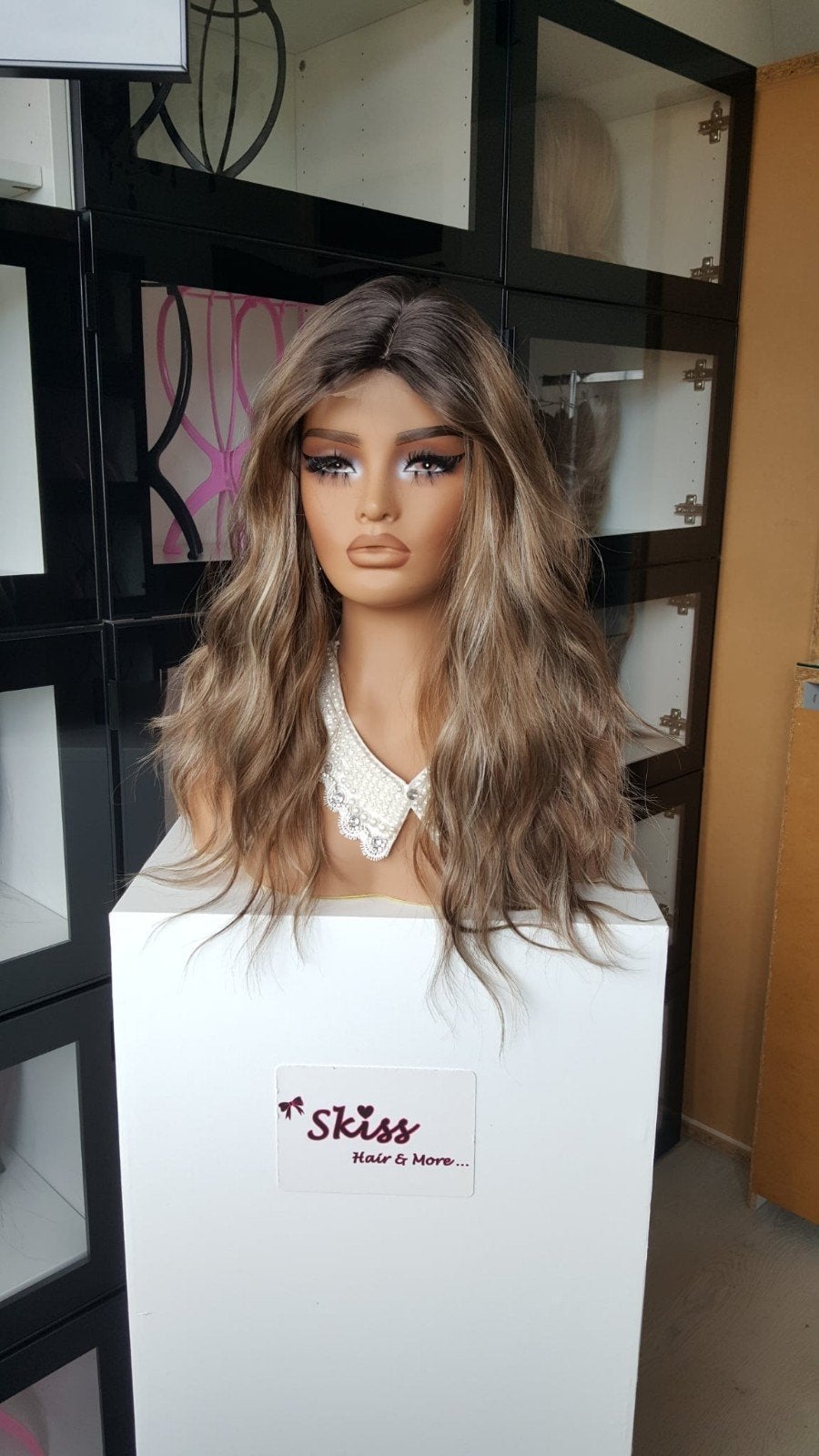 HaarTopper: #8 - Uitgroei/Bruin met Blond - Wavy - 50/55cm, Ophalen of Verzenden, Nieuw, Pruik of Haarverlenging