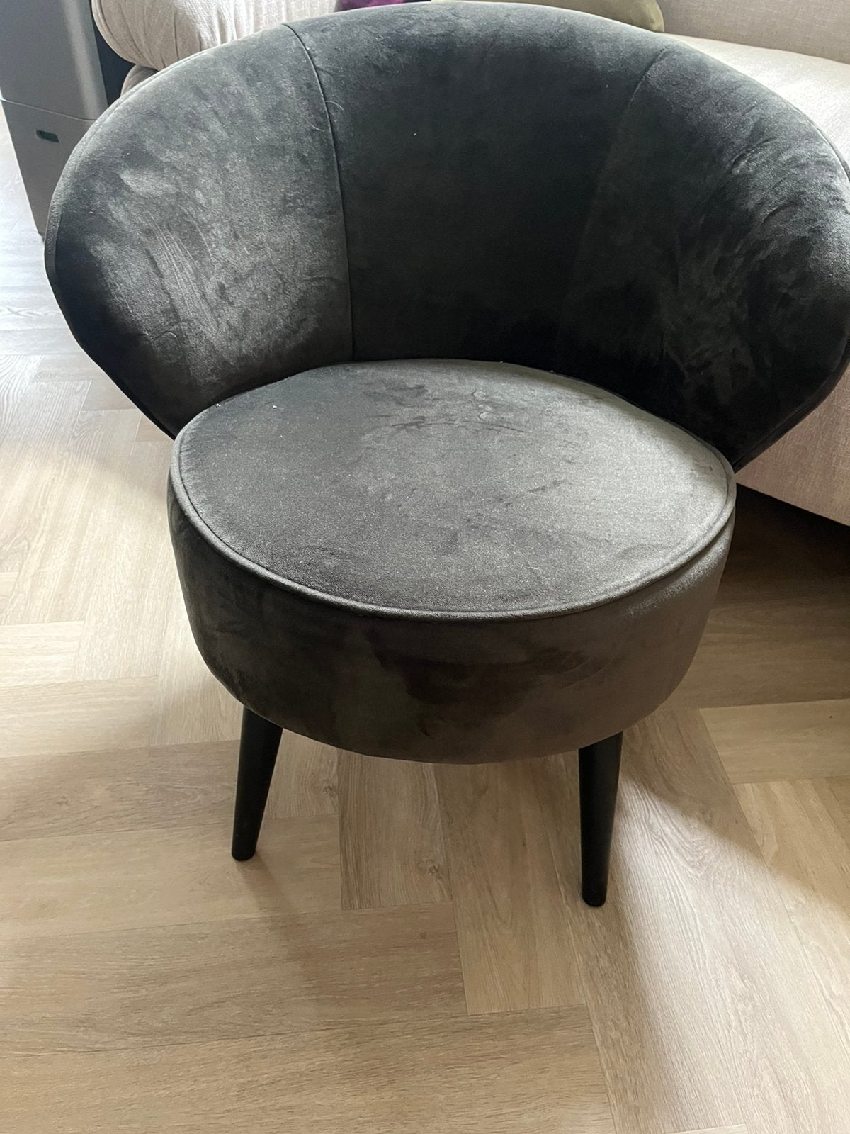Woood Sara fauteuil warm groen, Ophalen, Overige materialen, Gebruikt, 75 tot 100 cm