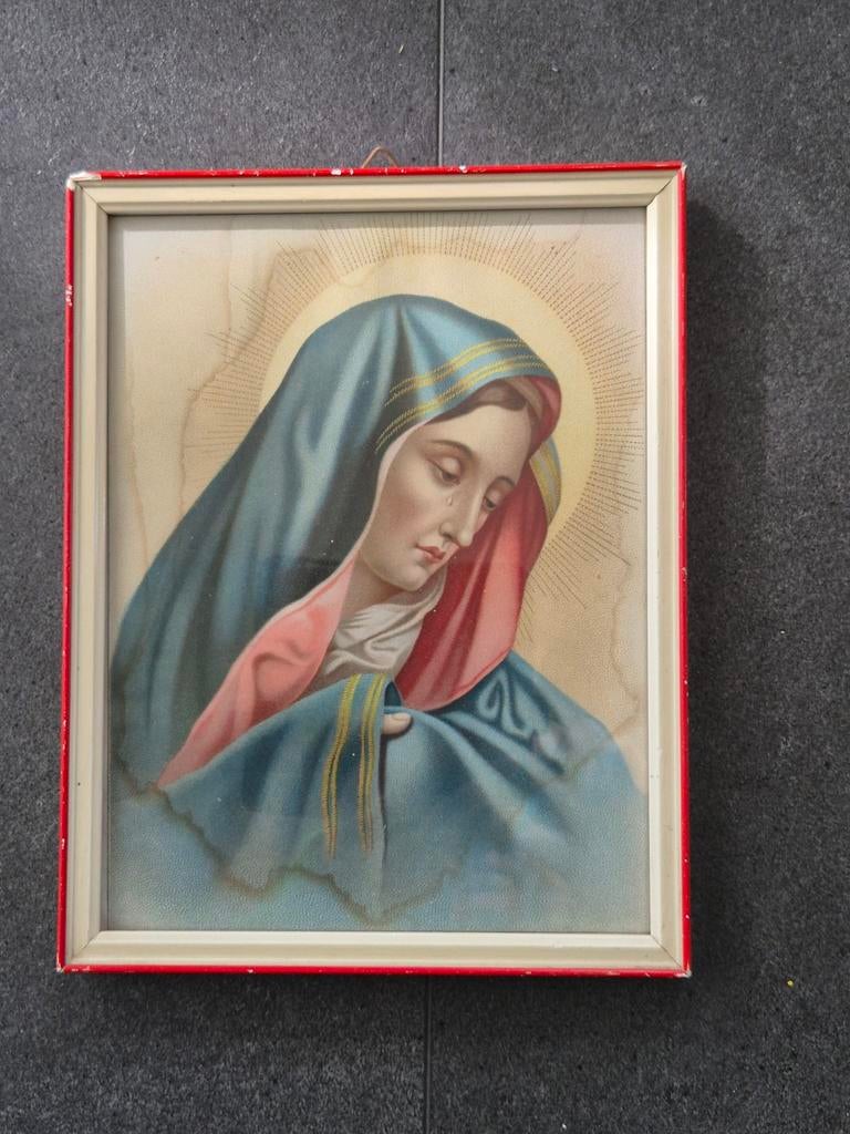 Religieus prent/schilderij, Ophalen of Verzenden, Gebruikt, Kaart of Prent