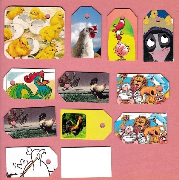 0208) kippen hanen labeltjes, Ophalen of Verzenden, Zo goed als nieuw, Overige soorten, Overige typen