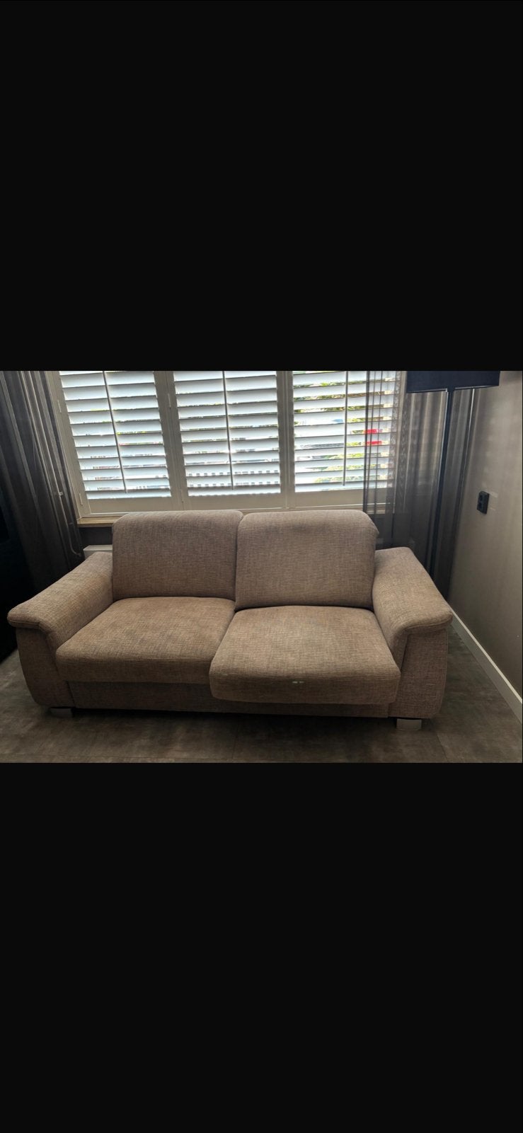 Comfortabele tweezitsbank van stof - 2.10m breed, Huis en Inrichting, Ophalen, Gebruikt, Minder dan 75 cm, Tweepersoons