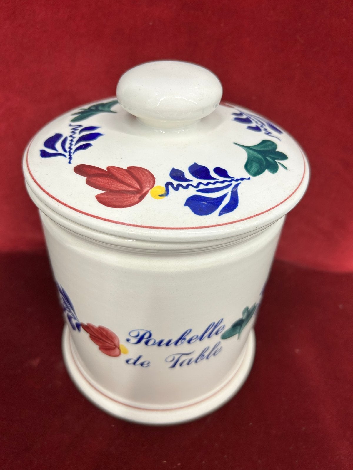 Vintage Boch  boerenbont  'Poubelle de Table' Pot, Ophalen of Verzenden