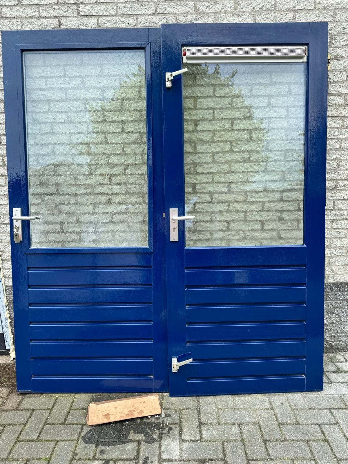 2 hardhouten buitendeuren., Deurkozijn, Zo goed als nieuw, 150 tot 225 cm, Hout