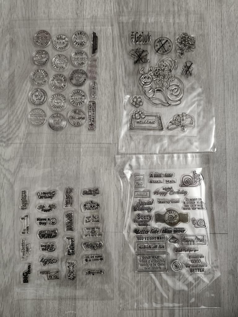 Clear stamps snail mail pakket (9 sets), Hobby en Vrije tijd, Stempelen, Zo goed als nieuw, Clearstamp, Ophalen of Verzenden