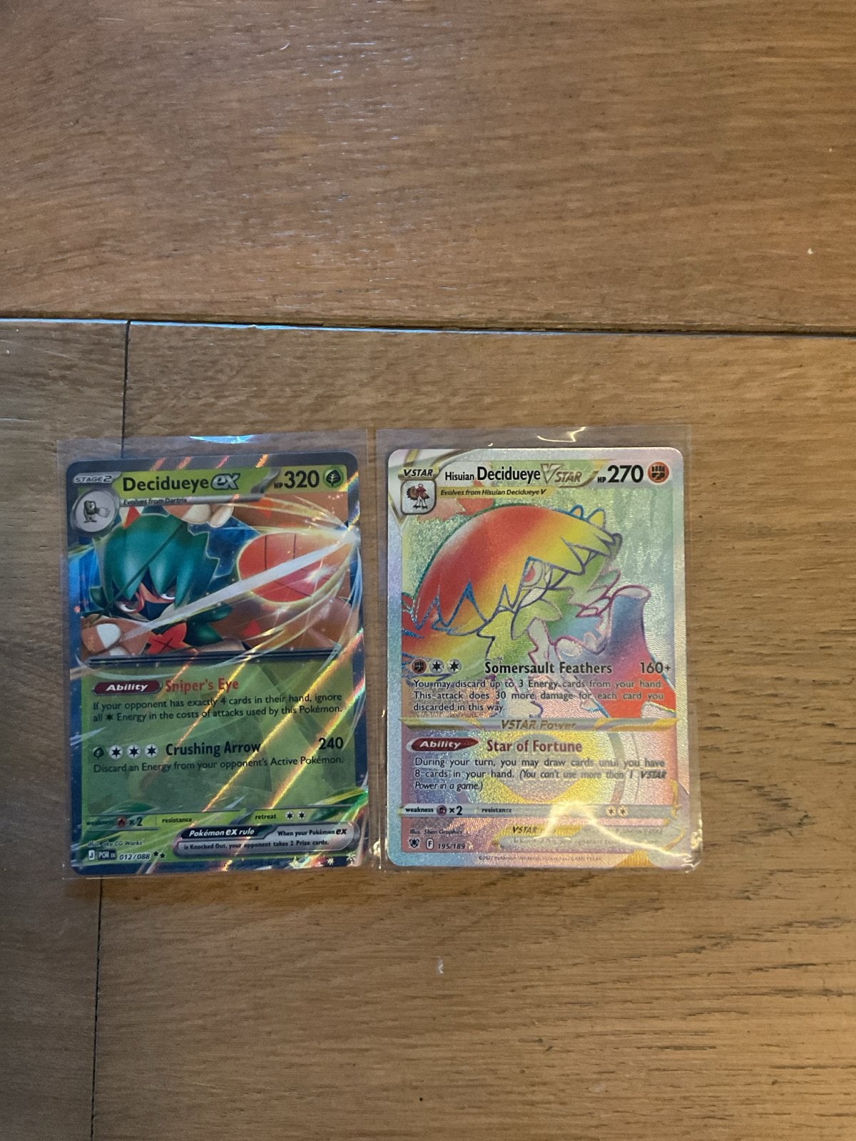 Pokémon Decidueye EX en Hisuian Decidueye VSTAR kaarten, Hobby en Vrije tijd, Verzamelkaartspellen | Pokémon, Ophalen, Zo goed als nieuw