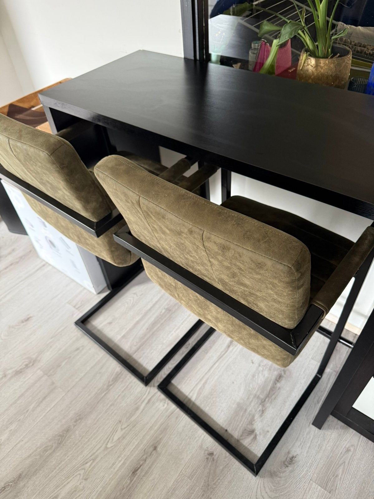 Bartafel met barkrukken, Huis en Inrichting, Tafels | Eettafels, Ophalen, 100 tot 150 cm, 50 tot 100 cm, Zo goed als nieuw