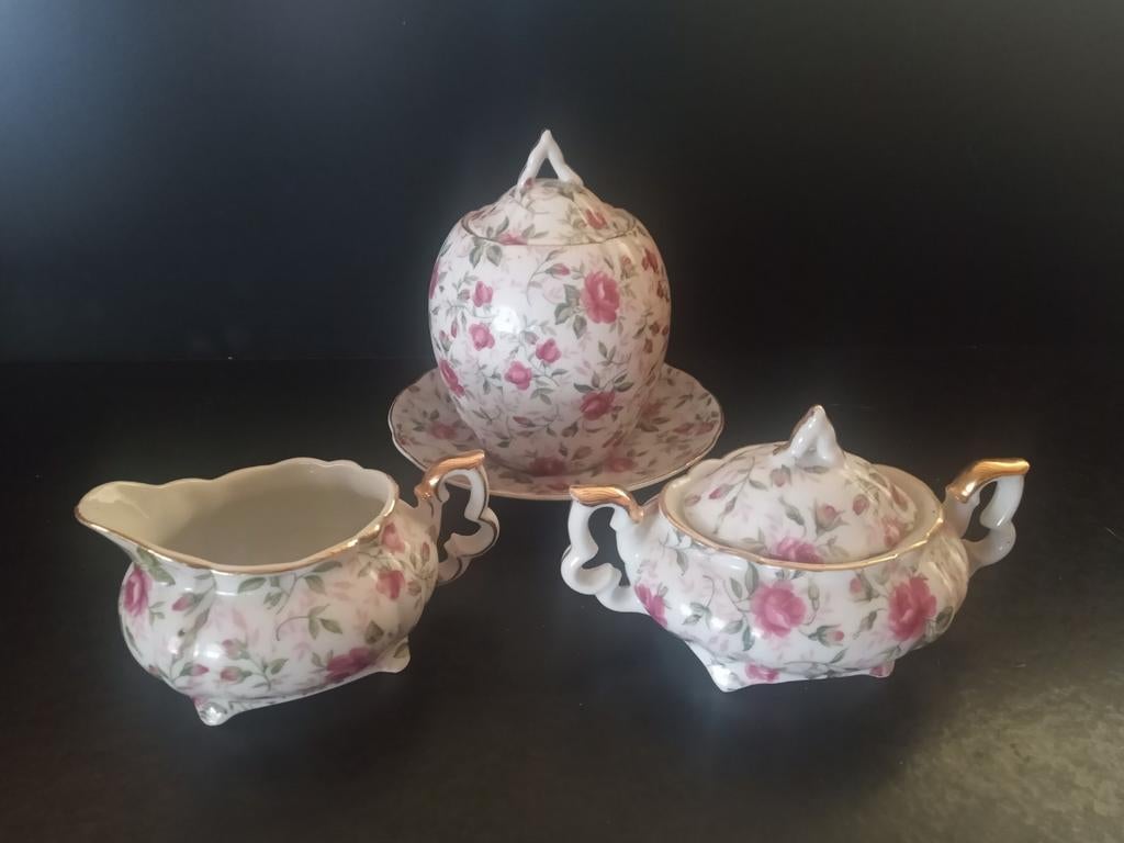 Rose Chintz porselein by LEFTON • gedateerd tussen 1953-1971, Antiek en Kunst, Verzenden