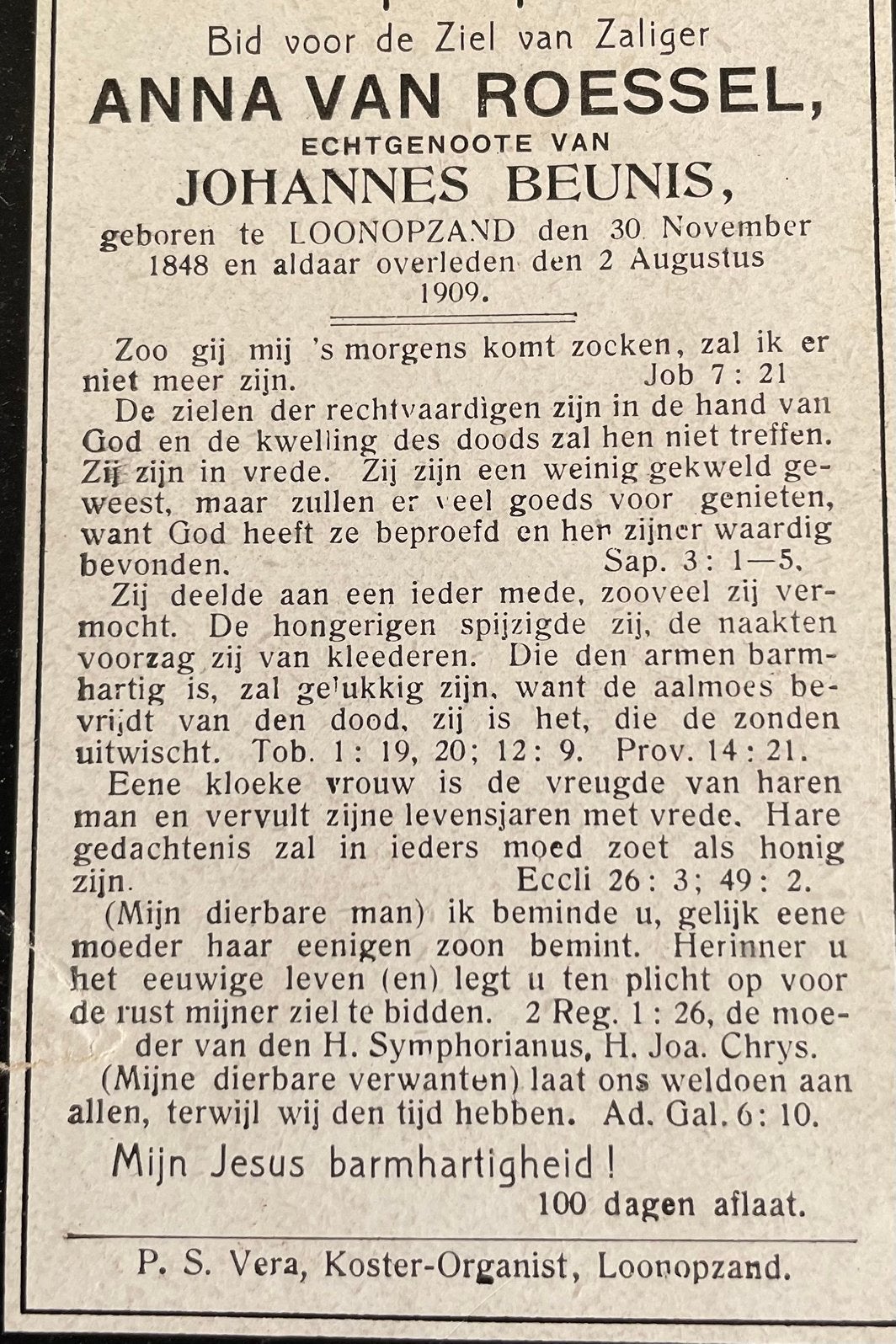 Anna van Roessel 1848 Loon op Zand, Ophalen of Verzenden
