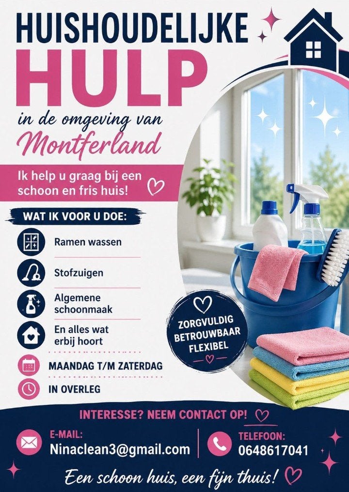 Op zoek naar betrouwbare huishoudelijke hulp?, Vacatures, Vacatures | Schoonmaak en Facilitaire diensten, Vanaf 3 jaar, Overige vormen