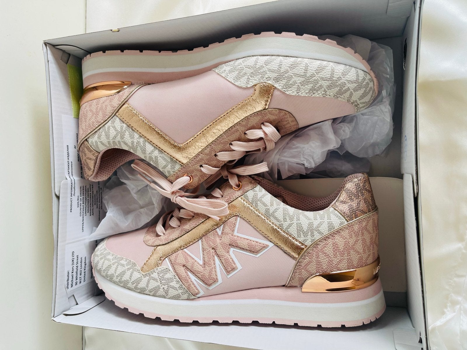 Michael Kors Maddy Trainer Sneakers Roze/Goud Maat 39, Kleding | Dames, Schoenen, Ophalen of Verzenden, Nieuw, Roze, Sneakers of Gympen