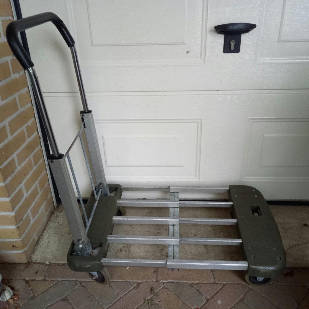 Inklapbare duwwagen, plateauwagen, duwkar, transportwagen, 60 tot 80 liter, Ophalen, Gebruikt, Steekwagen