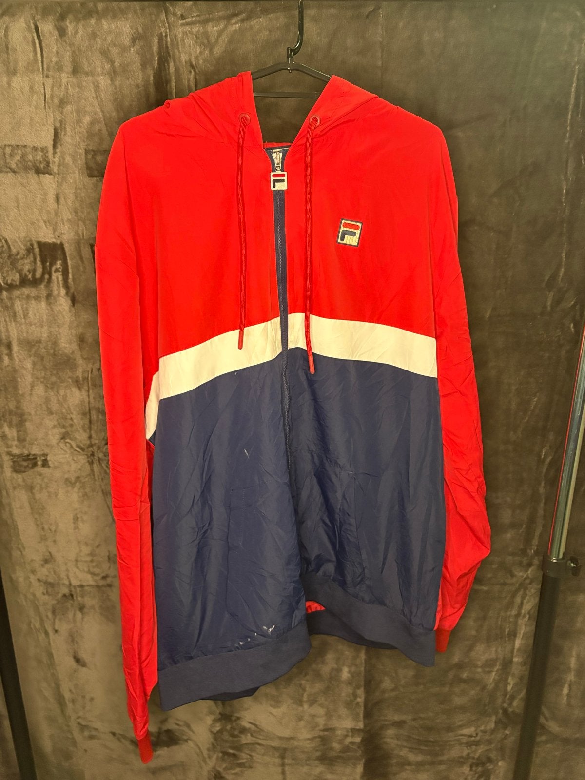 FILA Windbreaker XXL - Rood, Wit, Blauw, Verzenden, Gedragen, Overige maten, Meerkleurig