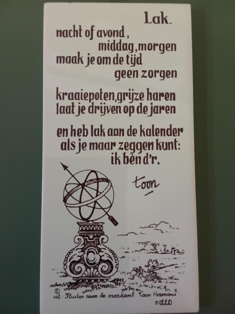 SPREUKTEGELTJE  TOON HERMANS, Huis en Inrichting, Ophalen of Verzenden