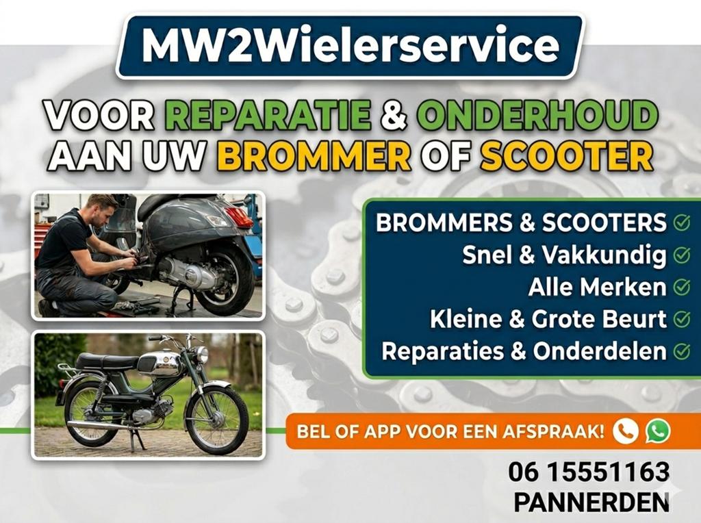 Scooter of Brommer reparatie? MW2Wielerservice!, Motoren, Ophalen, Overige merken