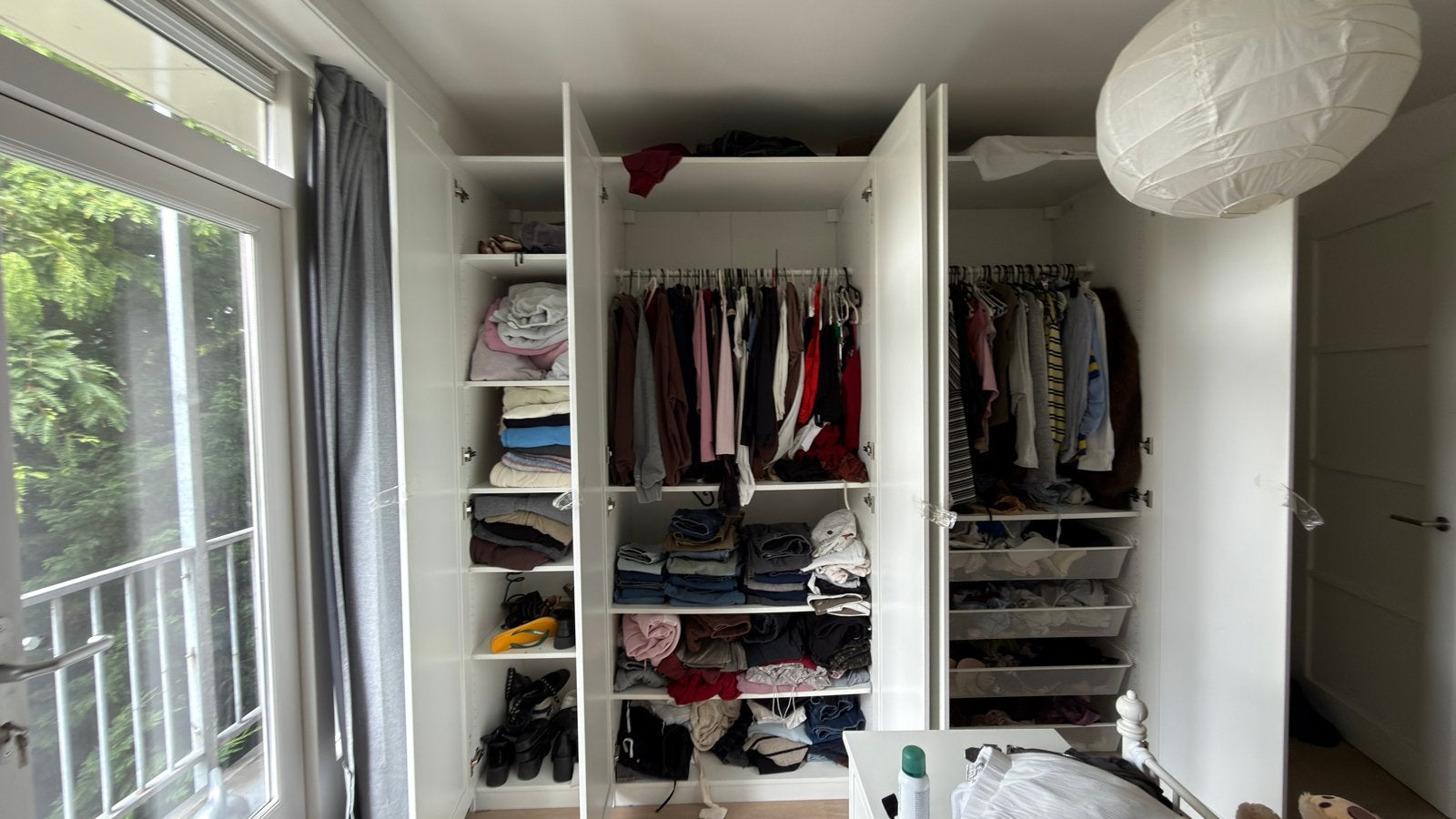 IKEA PAX Kledingkast wit met BERGSBO deuren, Ophalen, Gebruikt, 200 cm of meer, 150 tot 200 cm