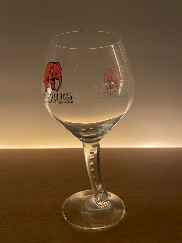 Delirium Tremens bierglas met gebogen poot, Ophalen of Verzenden, Zo goed als nieuw