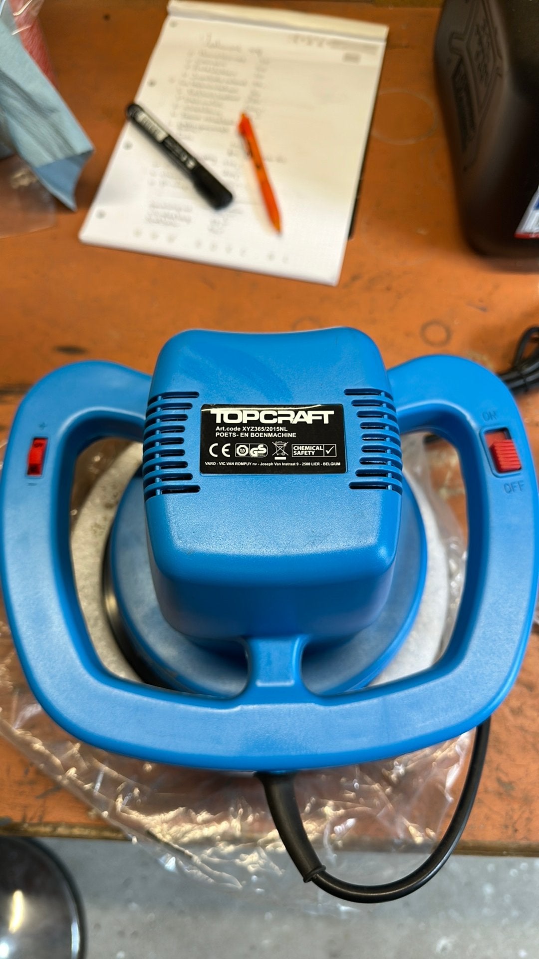 TOPCRAFT poetsmachine, Auto diversen, Ophalen