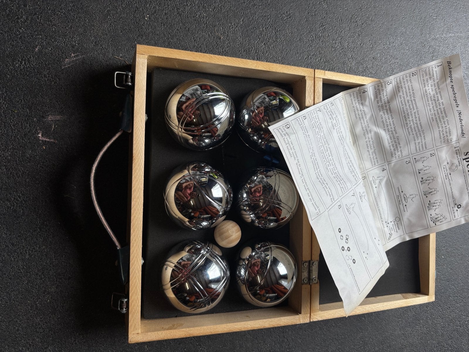 Jeu de boules set in kist, Ophalen of Verzenden, Gebruikt