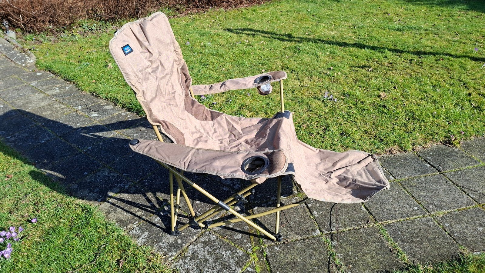 Ligstoel relaxstoel inklapbaar stoel met voetensteun, Ophalen, Gebruikt, Campingstoel