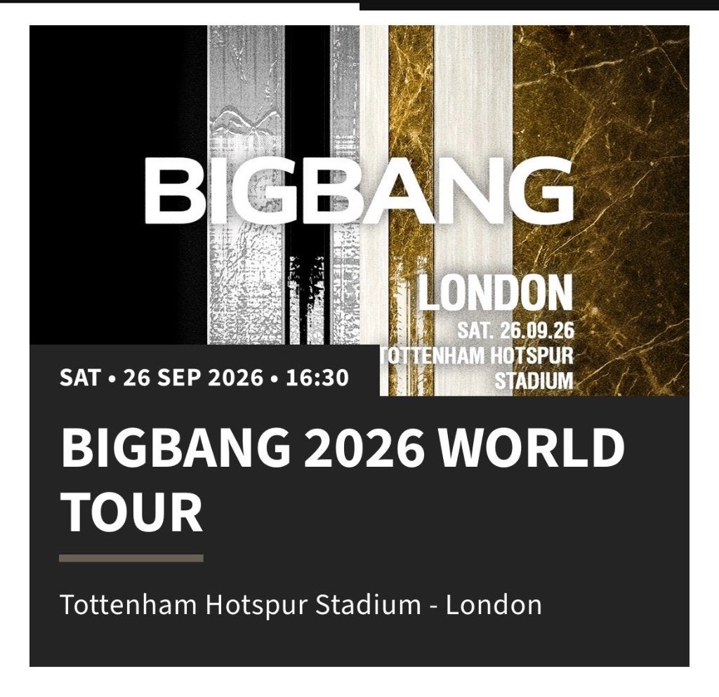 BIGBANG Ticket in London, Eén persoon, September