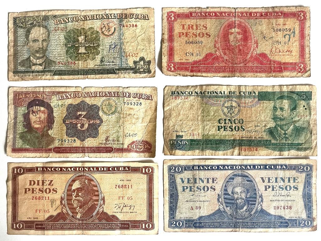 7 Cubaanse bankbiljetten (1 t/m 20 Pesos), Ophalen of Verzenden, Midden-Amerika, Setje