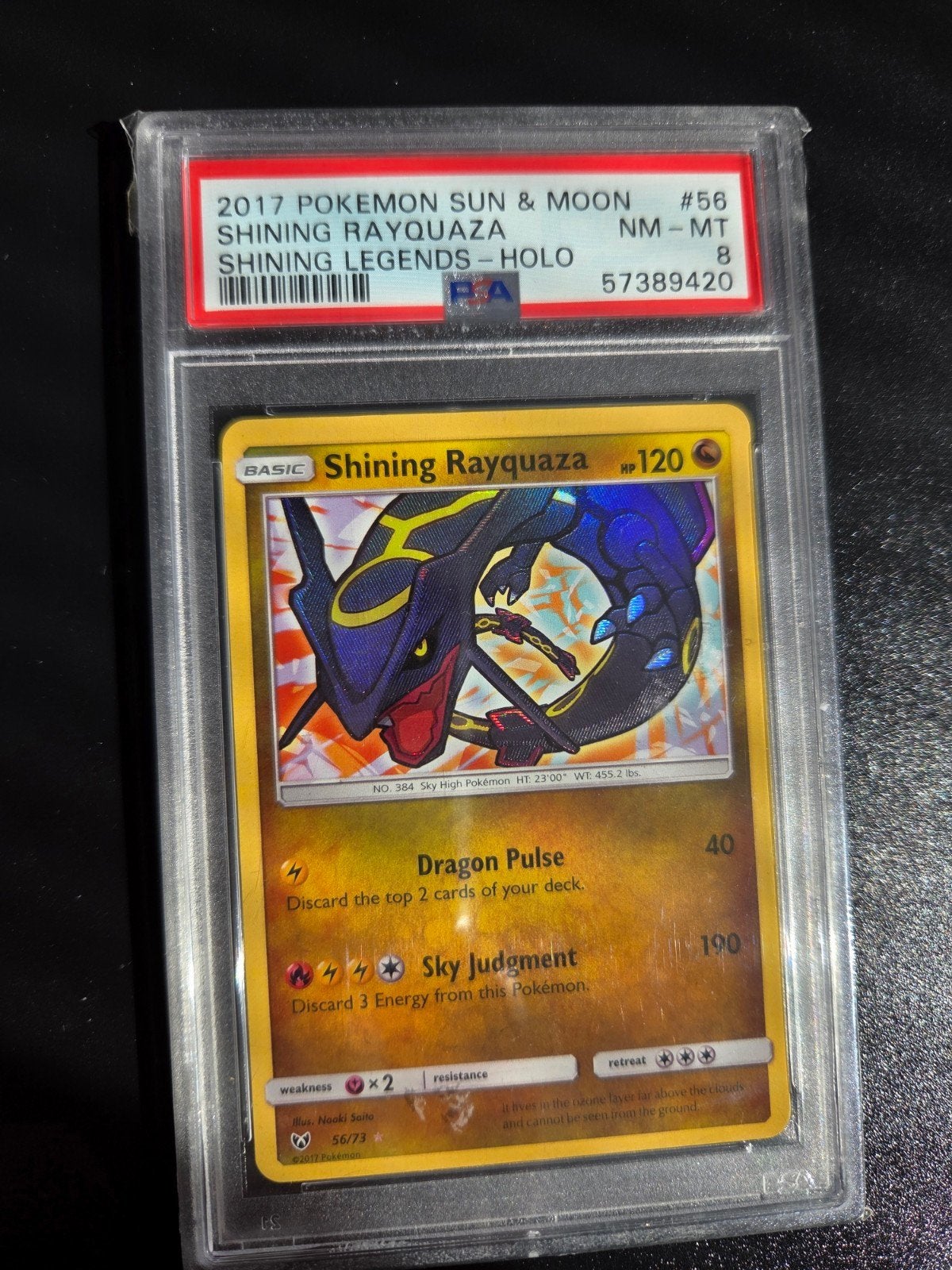 Shining Rayquaza 56 Pokemon Shining Legends, Ophalen of Verzenden, Zo goed als nieuw, Booster, Foil