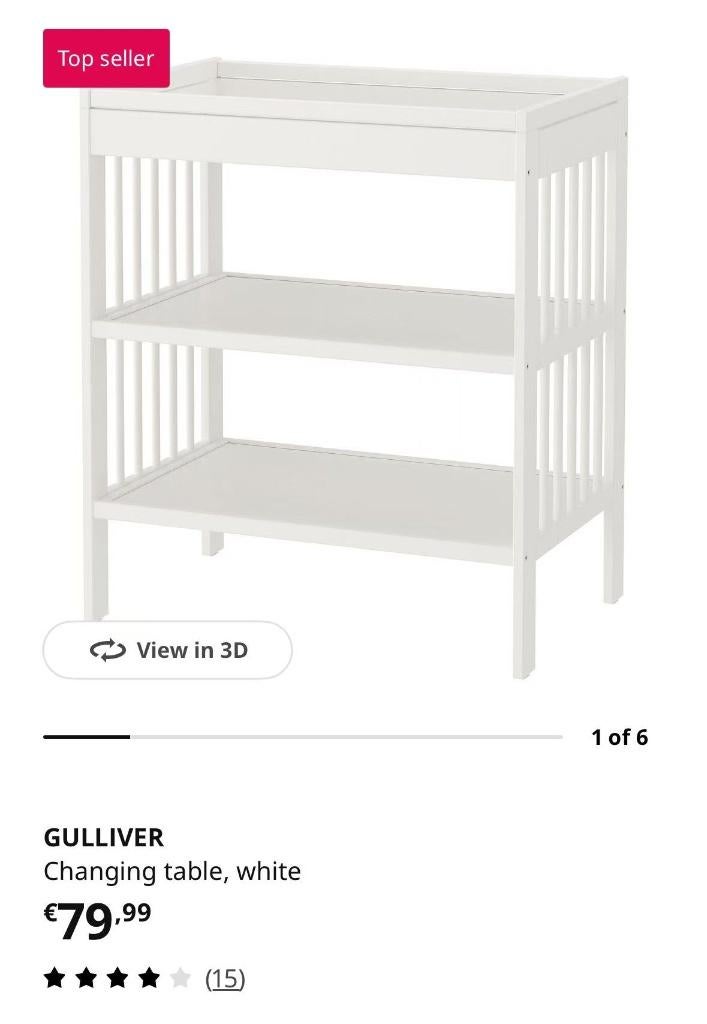 IKEA GULLIVER changing table, Ophalen, 50 tot 70 cm, Nieuw, 105 cm of meer