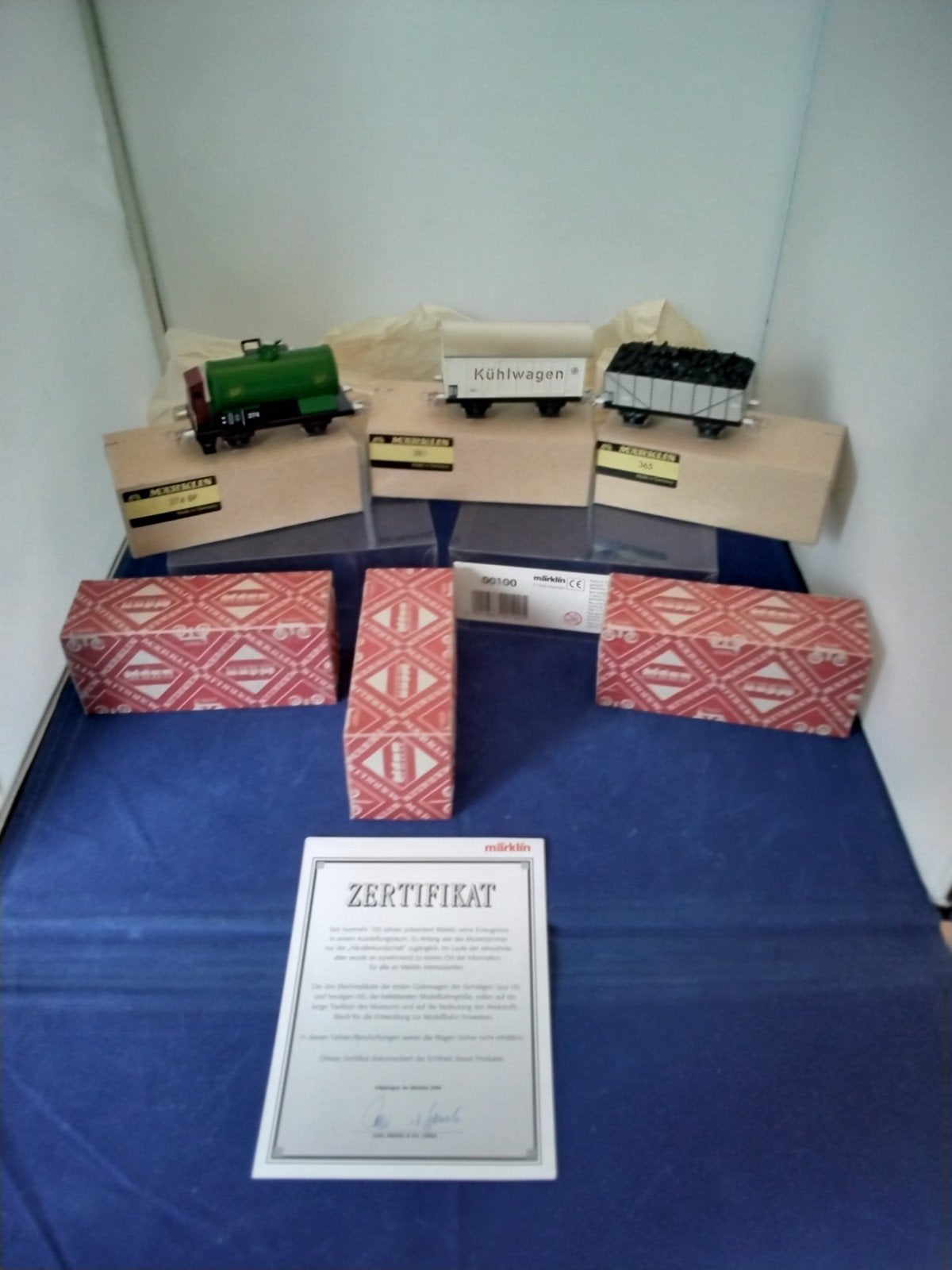 Märklin 00100 3 Museumswagen Set uit 2000 met Certificaat, Wisselstroom, Treinset, Ophalen of Verzenden, Zo goed als nieuw