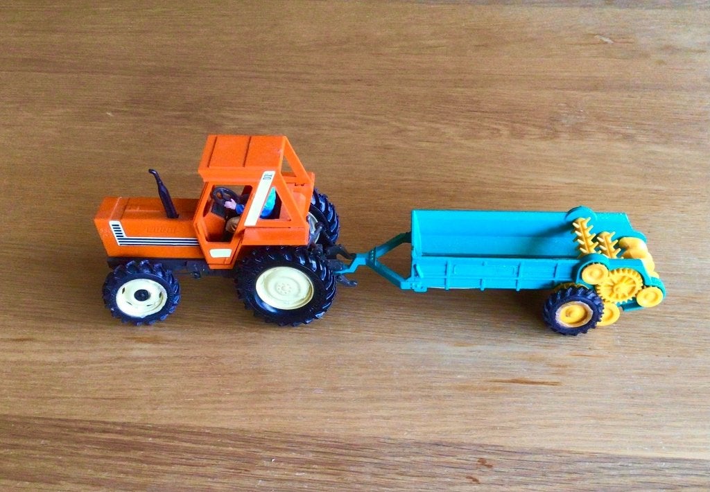 Britains Fiat 880 DT Traktor + aanhanger, Ophalen of Verzenden, Gebruikt, Tractor of Landbouw, Britains