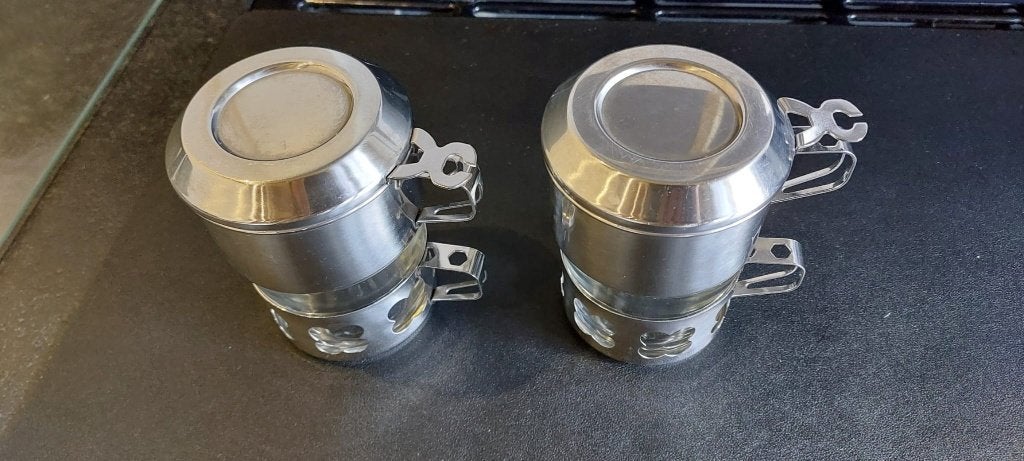 Durobor Koffiezetter/ Percolator ( 2 stuks) (jaren 70), Overige modellen, Gemalen koffie, Ophalen of Verzenden, Zo goed als nieuw