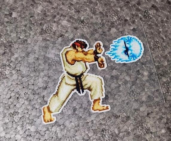 STREET FIGHTER II 2 Ryu Pixel Art Bartop Sticker, Verzenden, Nieuw, Bedrijf of Vereniging