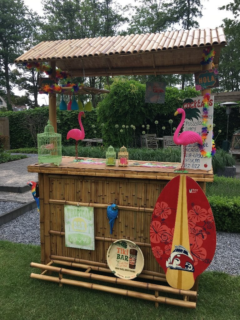 COCKTAIL BAR, BAMBOE BAR, TIKI BAR TE HUUR HAWAII DECO, Hobby en Vrije tijd, Feestartikelen | Verhuur, Ophalen, Zo goed als nieuw