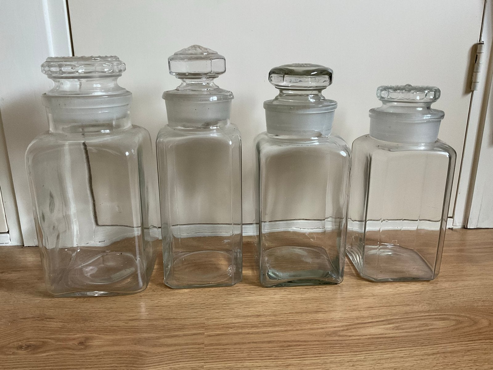 4 Brocante Stopflessen - Apothekersflessen, Antiek en Kunst, Ophalen of Verzenden