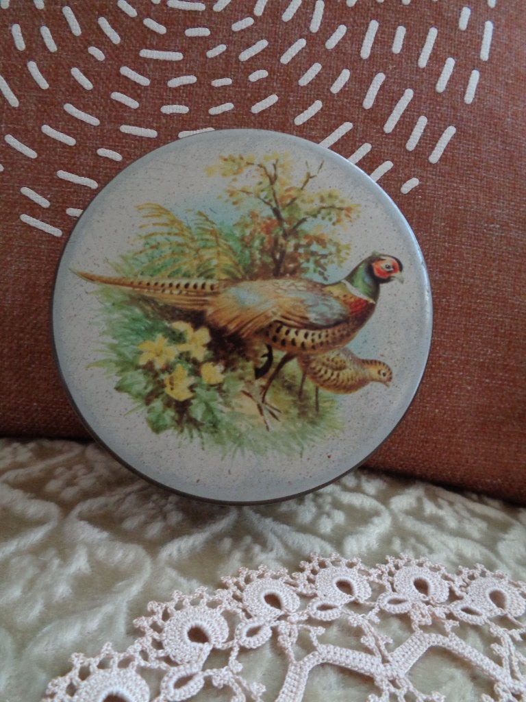 Vintage Rond Blik met Fazanten ** Mimosa **, Ophalen of Verzenden, Gebruikt, Overige