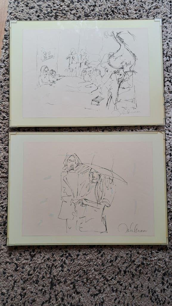 John Lennon 2 BAG ONE PORTFOLIO PRINTS - 1970 (Beatles), Antiek en Kunst, Ophalen of Verzenden
