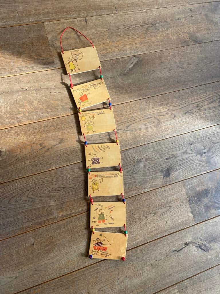 Houten weekkalender, Ophalen of Verzenden, Weekkalender, Gebruikt