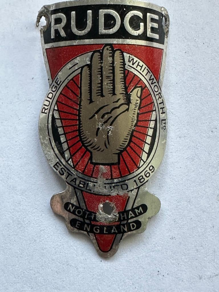 Oud Rudge England balhoofdplaatje. Balhoofd plaatje., Ophalen of Verzenden, Gebruikt, Overige typen