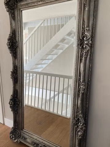 Exclusieve royale spiegel 220 x 120 cm met barok lijst, 200 cm of meer, Ophalen of Verzenden, Zo goed als nieuw, 100 tot 125 cm