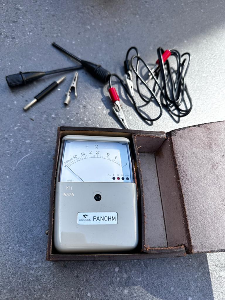 Vintage Gossen Panohm PT1 6326 Multimeter met Lederen Etui, Doe-het-zelf en Verbouw, Ophalen of Verzenden, Gebruikt, Multimeter