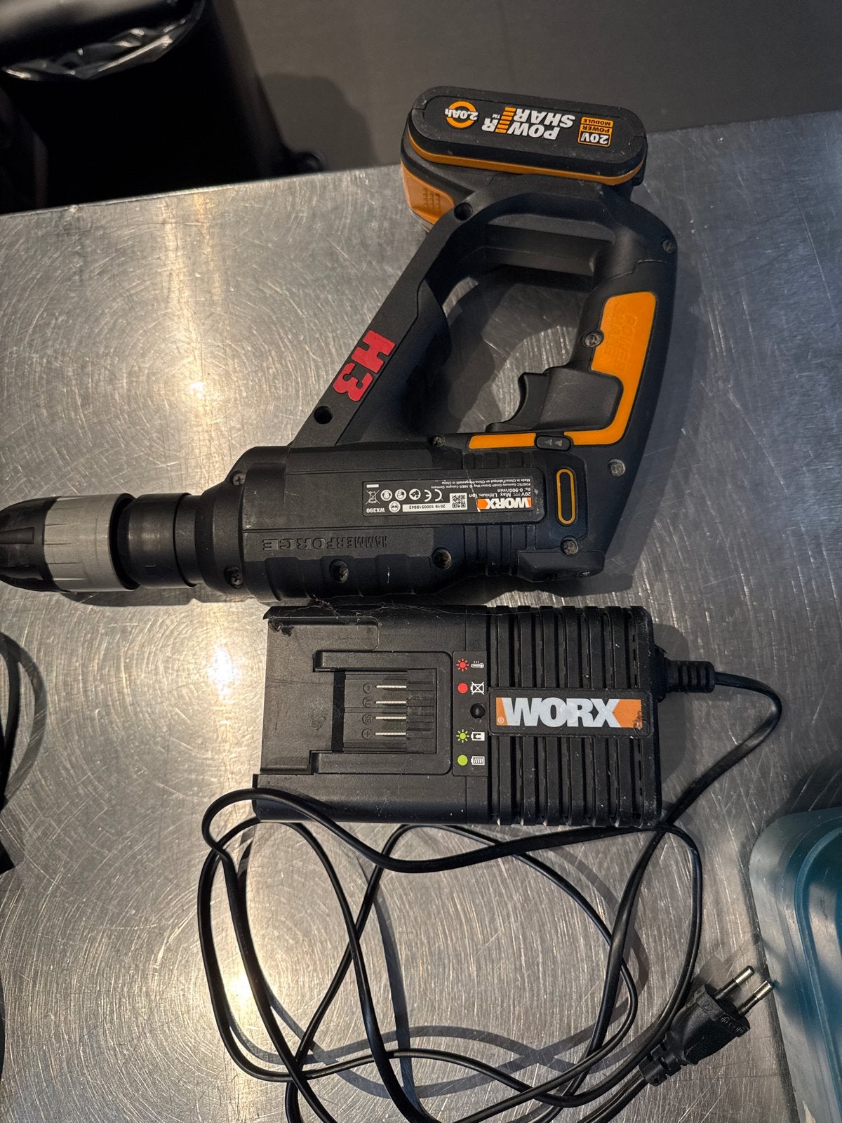 Worx H3 Klopboorhamer met accu en lader - Zo goed als nieuw, Boor- en/of Breekhamer, Ophalen of Verzenden, Zo goed als nieuw, Minder dan 400 watt