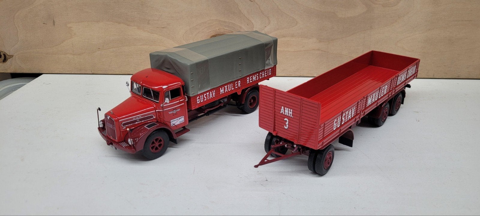 Minichamps MAN F8 Mäuler Remscheid Pritschenwagen, Ophalen of Verzenden, Zo goed als nieuw, Bus of Vrachtwagen, MiniChamps