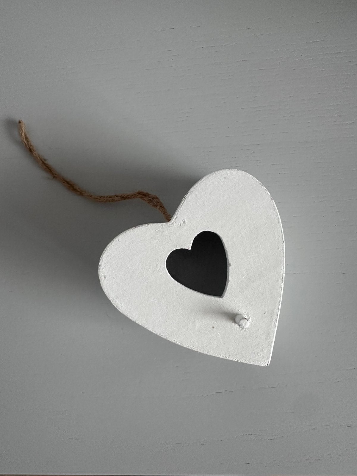 Houten decoratie hartje, Ophalen of Verzenden, Zo goed als nieuw, Wit, Hout