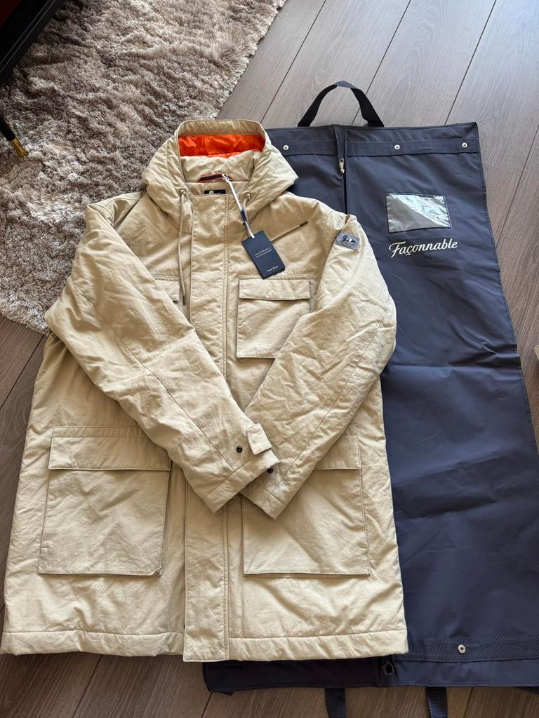Faconnable Parka Beige Maat L - Nieuwprijs 690, Ophalen of Verzenden, Nieuw, Maat 52/54 (L), Beige