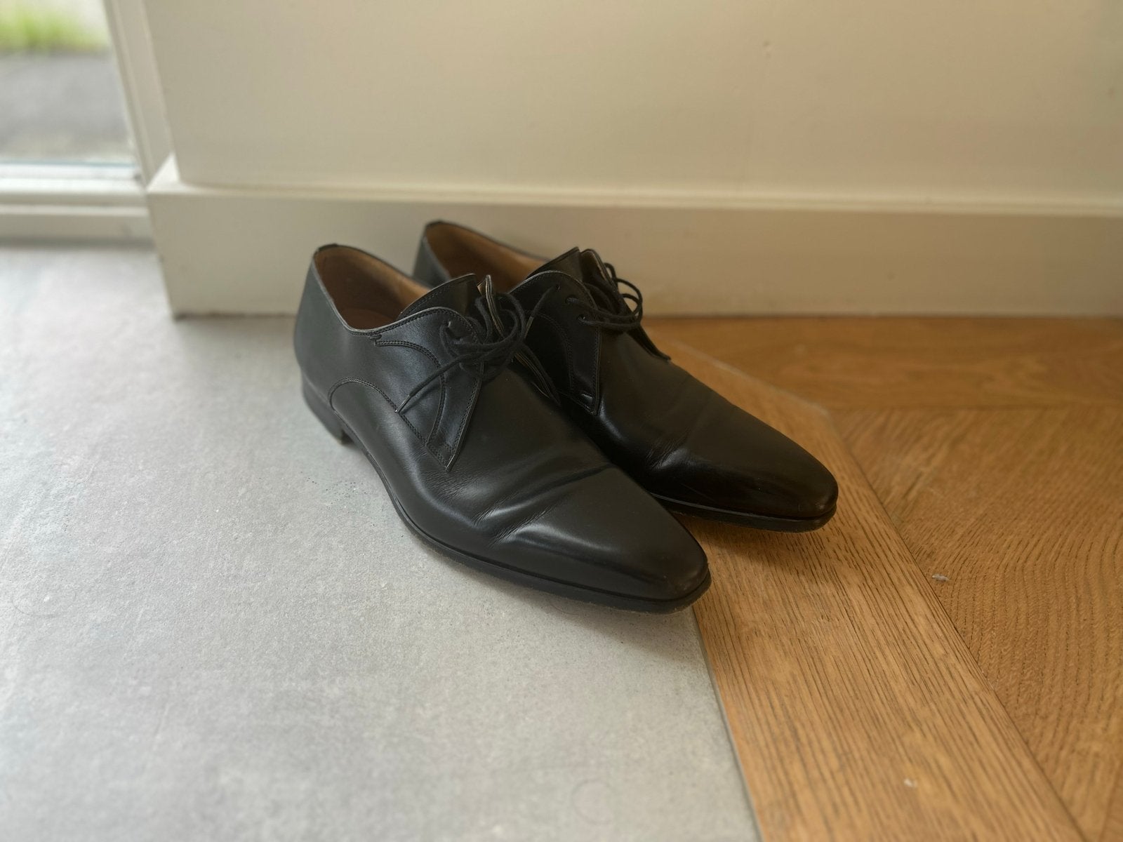 Magnanni Veterschoenen - Maat 41 - Zwart Leer, Zwart, Ophalen of Verzenden, Gedragen, Veterschoenen