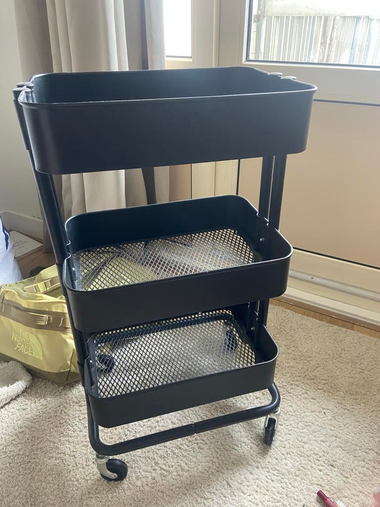 Ikea RÅSKOG roltafel / karretje - mat zwart, Ophalen, Gebruikt