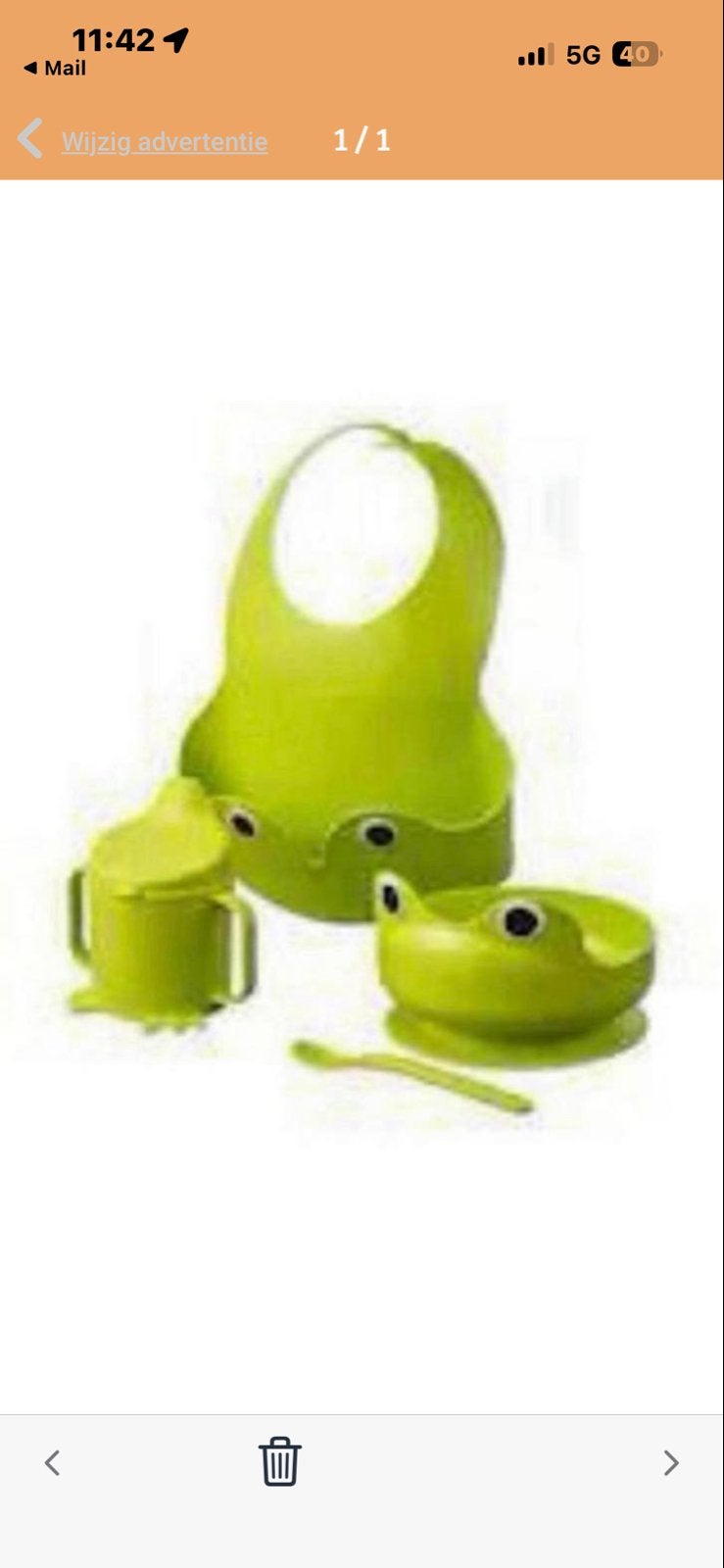 IKEA Eetset Ontbijt Kikker 4-delig met Slabber, Overige merken, Ophalen of Verzenden, Zo goed als nieuw, Drinkbeker