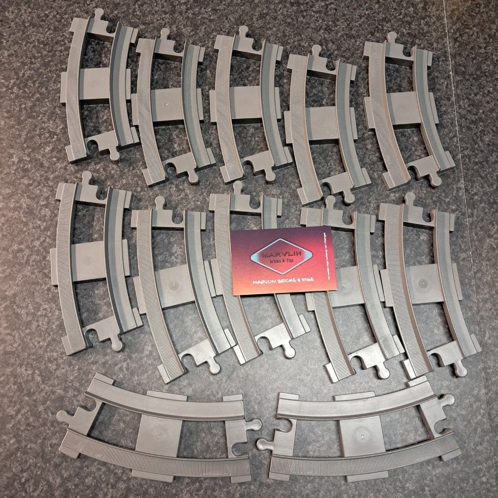 DUPLO trein rails, dark BL gray, gebogen 12x (gebruikt), Gebruikt, Overige thema's, Overige typen, Ophalen of Verzenden