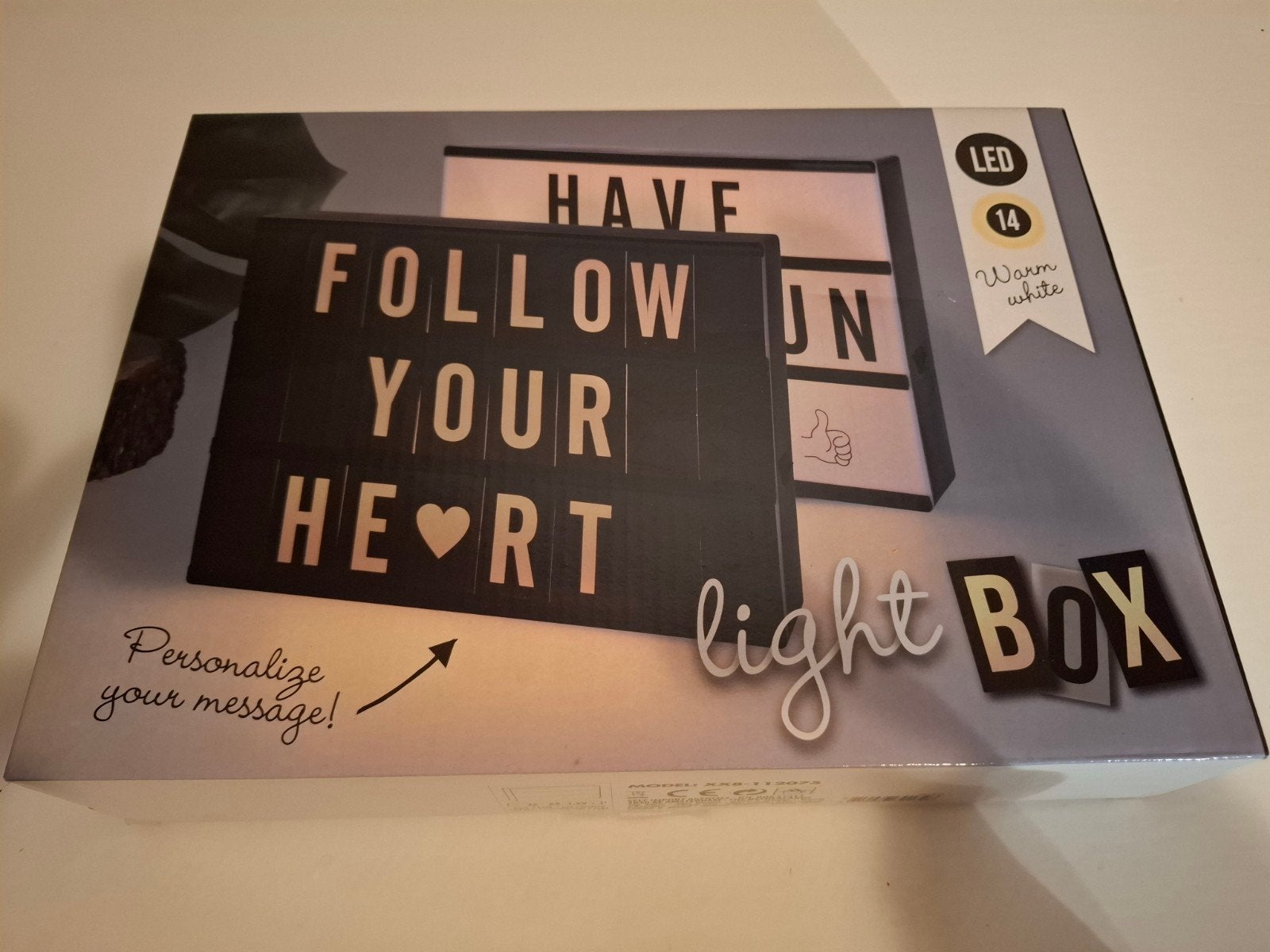 Light Box met warme witte LED's - Personaliseer je ber, Zwart, Verzenden, Nieuw, Kunststof