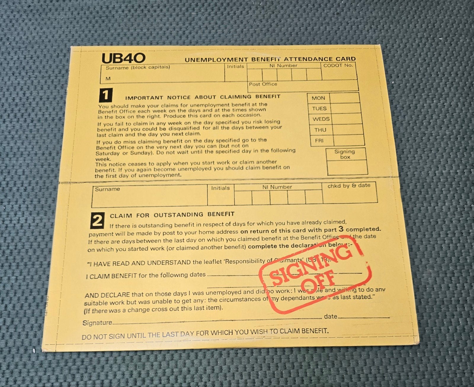 Ub40 signing off 2lp, Ophalen of Verzenden, LP