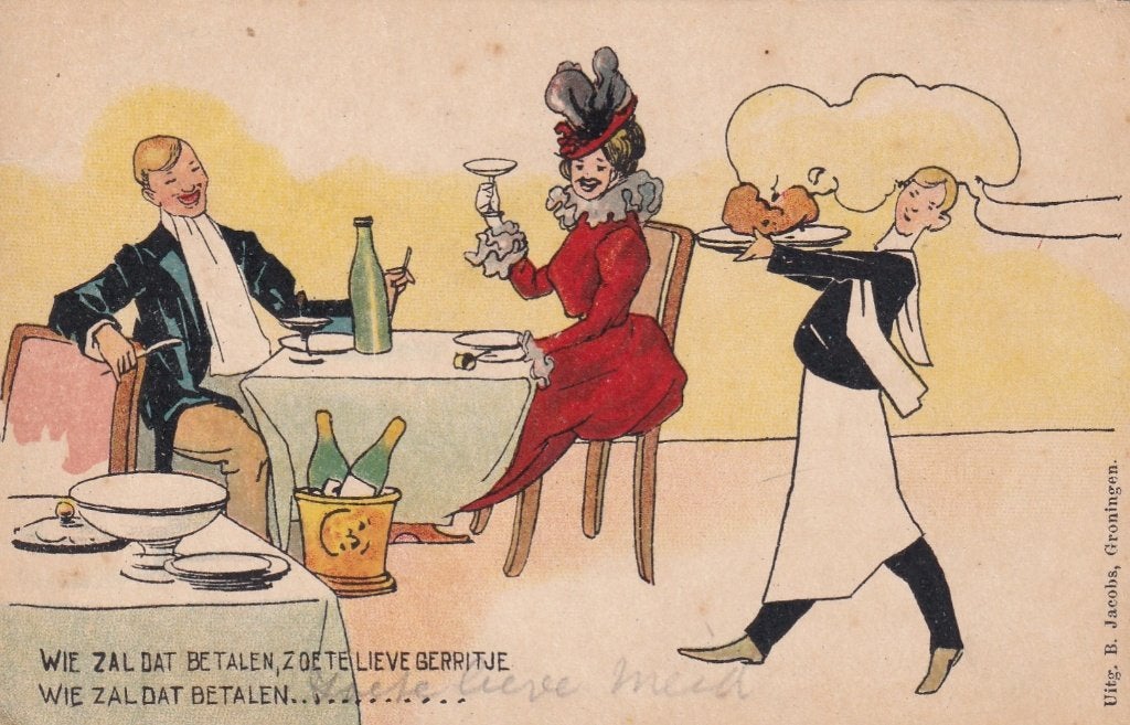 Antieke kaart: Wie zal dat betalen, zoete lieve Gerritje, Ophalen of Verzenden, Voor 1920, Gelopen, Groningen
